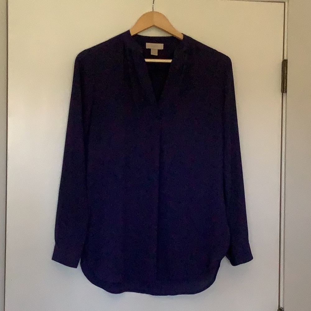 Loft  XS Purple Long Sleeve Blouse